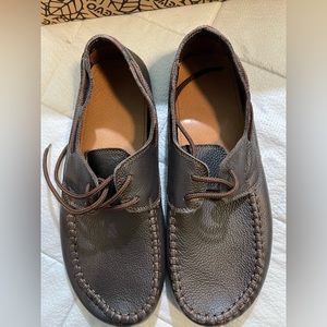 Tadeevo Barefoot Minimalist Boat Shoes, 44 (10-10.5 M/ 12-12.5 W) Brown Leather